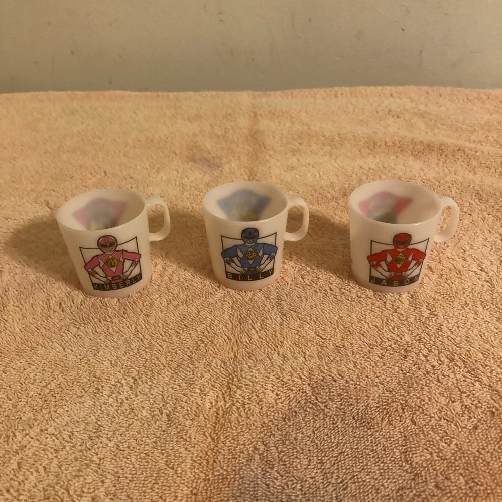 Vintage Chiltons Power Ranger Cups Kimberly Billy & Jason